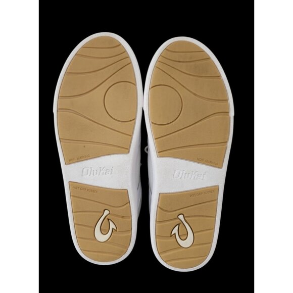 OluKai Kīlea Women’s Classic Court White Leather Sneakers Sz 7.5 - Picture 7 of 9